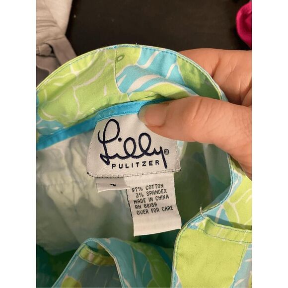 Lilly Pulitzer size 4 blue green turtle pants vintage - Picture 6 of 6